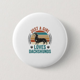 Dachshund-Liebhaber-Shirt Vintage-Sonnenuntergang- Button