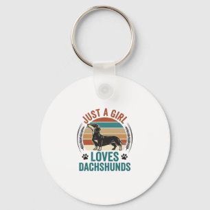 Dachshund-Liebhaber-Shirt Vintage-Sonnenuntergang- Schlüsselanhänger