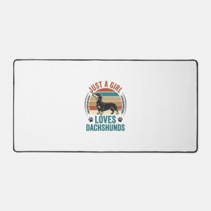 Dachshund-Liebhaber-Shirt Vintage-Sonnenuntergang- Schreibtischunterlage