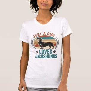 Dachshund-Liebhaber-Shirt Vintage-Sonnenuntergang- T-Shirt