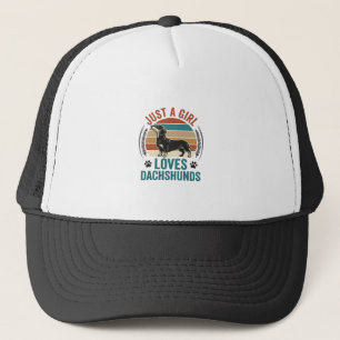 Dachshund-Liebhaber-Shirt Vintage-Sonnenuntergang- Truckerkappe