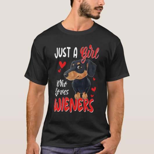 Dachshund Liebt Hunde T-Shirt (Vorderseite)