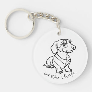 Dachshund-Linienkunst - Low Rider Lifestyle Schlüsselanhänger