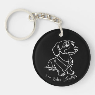 Dachshund-Linienkunst - Low Rider Lifestyle Schlüsselanhänger