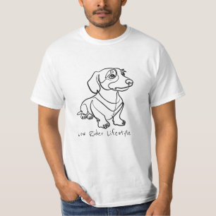 Dachshund-Linienkunst - Low Rider Lifestyle T-Shirt