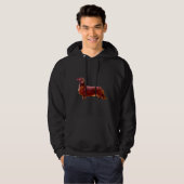 Dachshund Long Haired Mini Shaded Red Dog Hoodie (Vorne ganz)