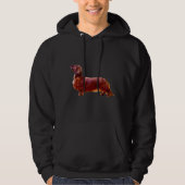 Dachshund Long Haired Mini Shaded Red Dog Hoodie (Vorderseite)