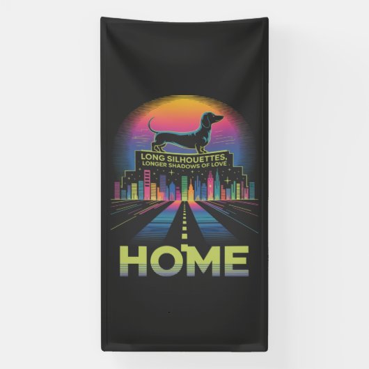 Dachshund Long Silhouettes, Longer Shadows Of Love Banner (Vertikal)