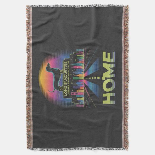 Dachshund Long Silhouettes, Longer Shadows Of Love Decke (Vorderseite Vertikal)