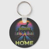 Dachshund Long Silhouettes, Longer Shadows Of Love Schlüsselanhänger (Vorderseite)