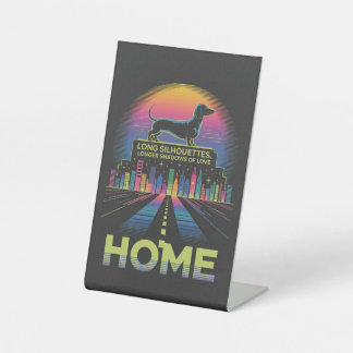 Dachshund Long Silhouettes, Longer Shadows Of Love Sockelschild