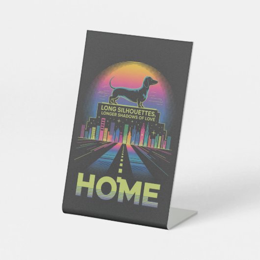 Dachshund Long Silhouettes, Longer Shadows Of Love Sockelschild (Vorderseite)