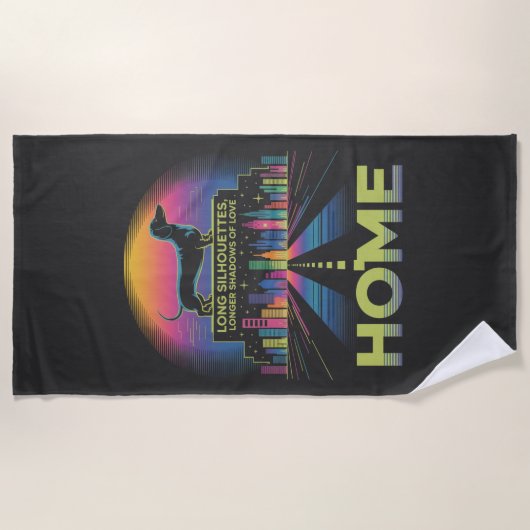 Dachshund Long Silhouettes, Longer Shadows Of Love Strandtuch (Vorderseite)