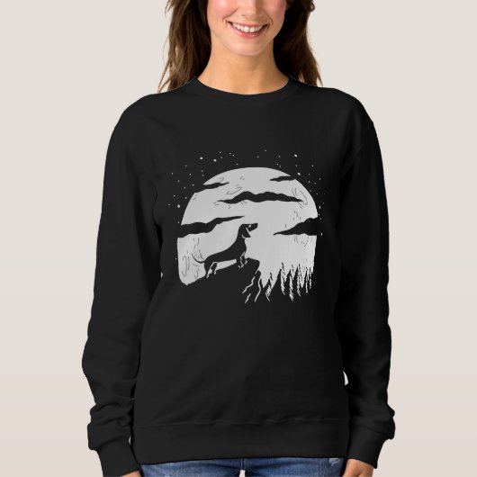 Dachshund Looking At The Moon Sweatshirt (Vorderseite)