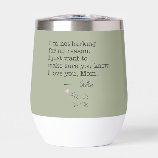 Dachshund Love Message Personalized Sage Green (Vorderseite)
