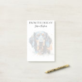 Dachshund Lover Monogrammed Dog Post-it Klebezettel (Auf Schreibtisch)