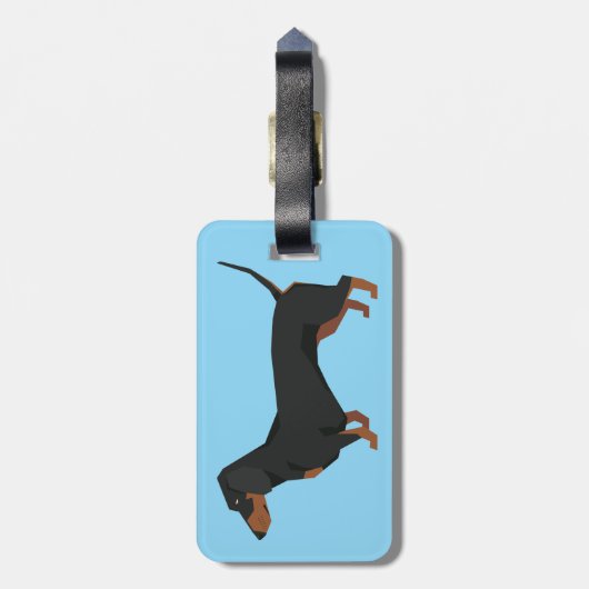 Dachshund Luggage Tag Gepäckanhänger (Rückseite vertikal)