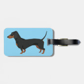Dachshund Luggage Tag Gepäckanhänger (Rückseite horizontal)