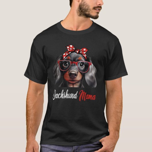 Dachshund Mama Dog Mom Headband Mothers Day T-Shirt (Vorderseite)