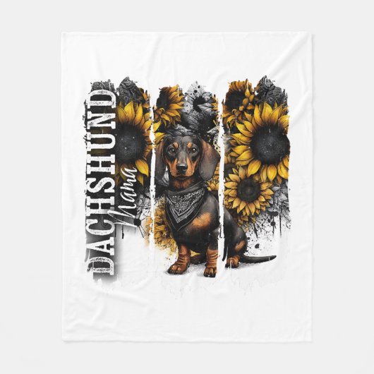 Dachshund Mama Fleecedecke (Vorderseite)