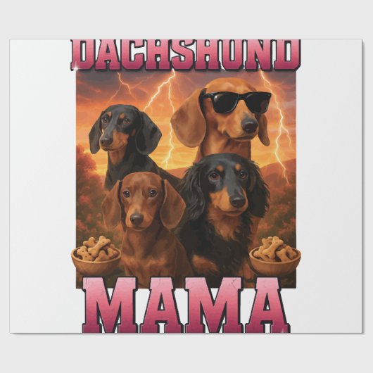 Dachshund Mama Geschenkpapier (Flach)