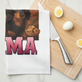 Dachshund-Mama Geschirrtuch (Viertel Falte)