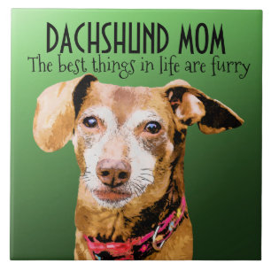 Dachshund-Mama Keramikfliese