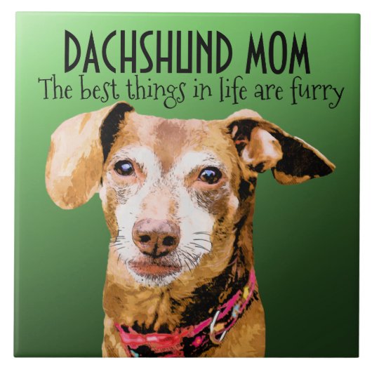 Dachshund-Mama Keramikfliese (Vorderseite)