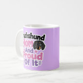 Dachshund-Mama und stolz darauf Kaffeetasse (Vorderseite Links)