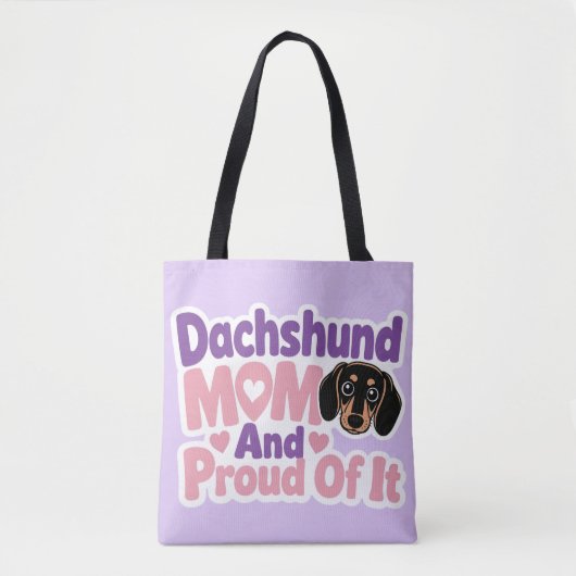 Dachshund-Mama und stolz darauf Tasche (Vorderseite)