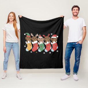 Dachshund Mama Weihnachten Hundeliebhaber Geschenk Fleecedecke