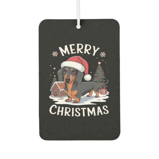 Dachshund Merry Christmas Classic T-Shirt Autolufterfrischer (Vorderseite)