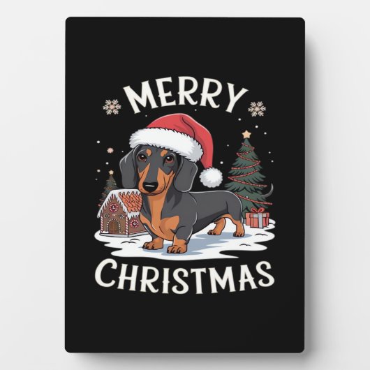 Dachshund Merry Christmas Classic T-Shirt Fotoplatte (Vorderseite)