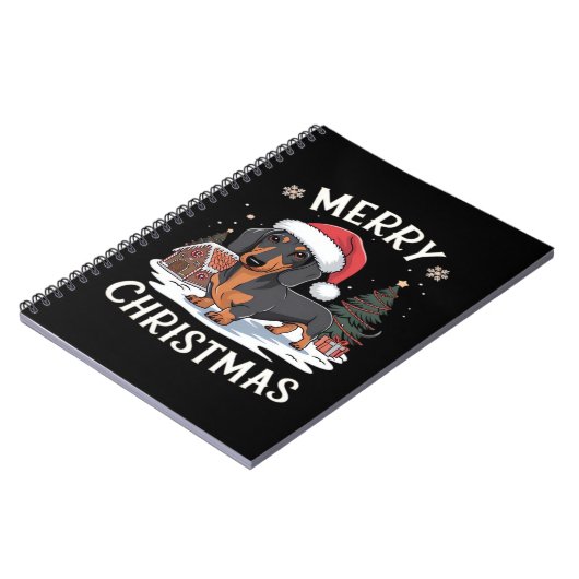 Dachshund Merry Christmas Classic T-Shirt Notizblock (Linke Seite)