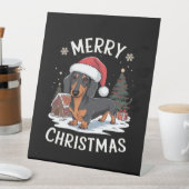Dachshund Merry Christmas Classic T-Shirt Sockelschild (In Situ)