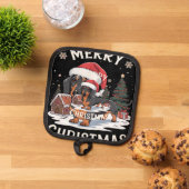 Dachshund Merry Christmas Classic T-Shirt Topflappen (Oben Unten)