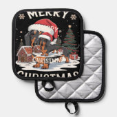 Dachshund Merry Christmas Classic T-Shirt Topflappen (Vorderseite/Rückseite)