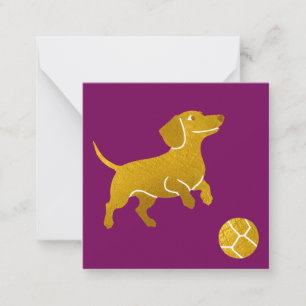 Dachshund mit Ball Einfacher moderner Sausage Dog Mitteilungskarte