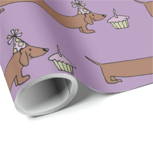 Dachshund mit Cupcake einwickeln Geschenkpapier