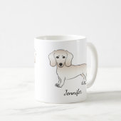 Dachshund mit glattem Fell Cartoon-Hund mit Namen Kaffeetasse (VorderseiteRechts)