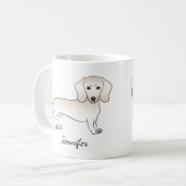 Dachshund mit glattem Fell Cartoon-Hund mit Namen Kaffeetasse (Vorderseite Links)