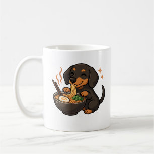 Dachshund mit Nudeln Ramen Kawaii Hund Kaffeetasse