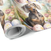 Dachshund mit Ostereiern Geschenkpapier (Rolleneckpunkt)