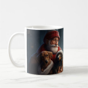 Dachshund mit Weihnachtsmann Festive Weihnachten Kaffeetasse