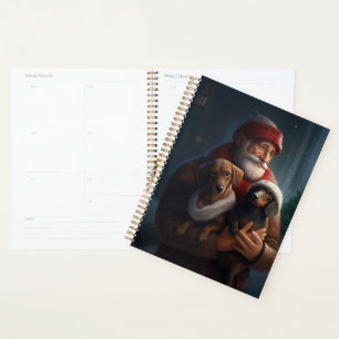 Dachshund mit Weihnachtsmann Festive Weihnachten Planer