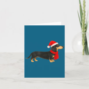 Dachshund mit Weihnachtsmannmütze Weihnachten Lust Karte