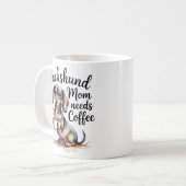 Dachshund Mom Needs Coffee Funny Coffee Mug Dachsh Kaffeetasse (Vorderseite Links)