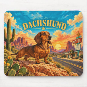 Dachshund, Monument Valley Vintage-Wasserfarbe Mousepad