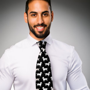 Dachshund-Muster schwarze Krawatte Doxie Hund