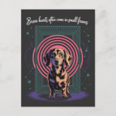 Dachshund Mutige Herzen stecken oft in kleinen Rah Postkarte (Vorderseite)